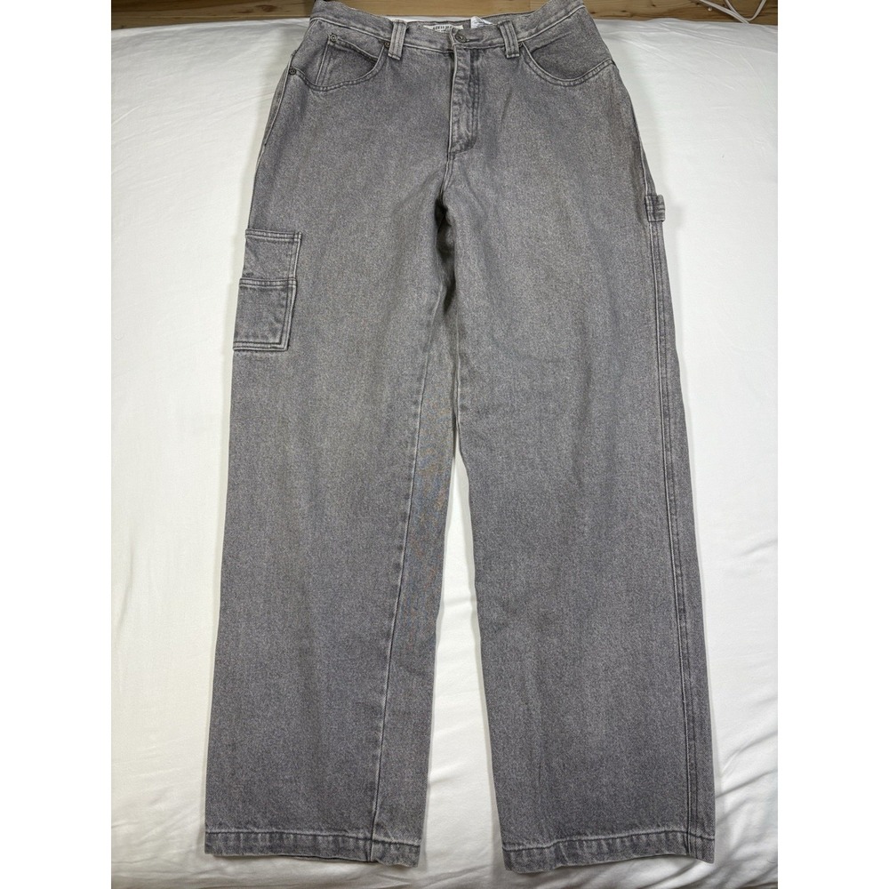 VTG 90s Guess Jeans Mens 31 Grey Denim Carpenter Pants Baggy Skate Triangle Logo